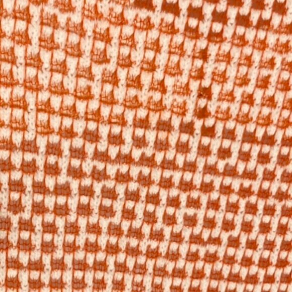 Umgee Oversized Orange & White open weave geometric pattern lightweight sweater - Picture 3 of 3